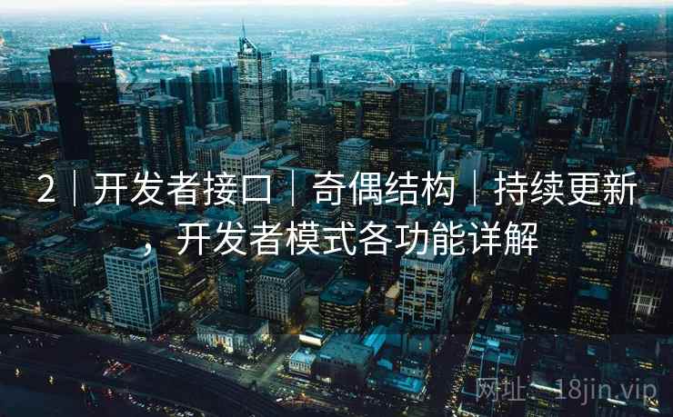 2｜开发者接口｜奇偶结构｜持续更新，开发者模式各功能详解